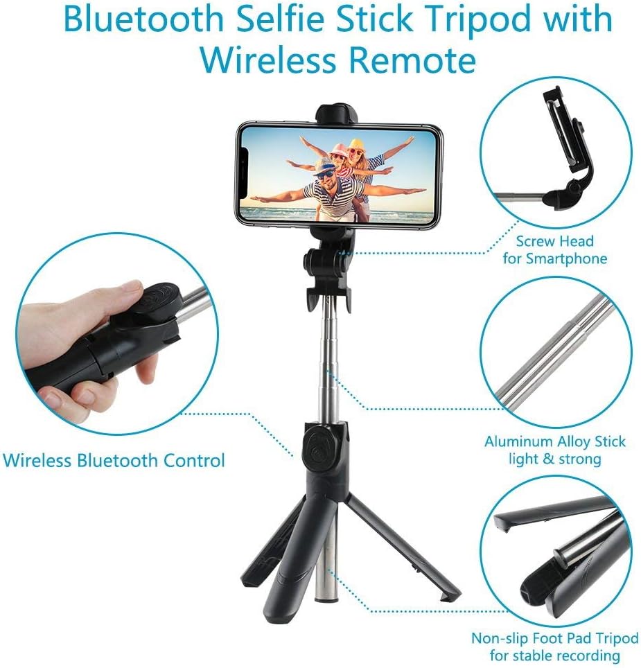Pbuddy Wireless Selfie Stick, 360° Adjustable Remote Selfie Stick with Tripod Stand and Detachable Wireless Remote, Support Video Record, Extendable Monopod for iPhone 15 14 13 12, Galaxy Android Machines Pbuddy Wireless Selfie Stick, 360° Adjustable Remote Selfie Stick with Tripod Stand and Detachable Wireless Remote, Support Video Record, Extendable Monopod for iPhone 15 14 13 12, Galaxy Android Machines